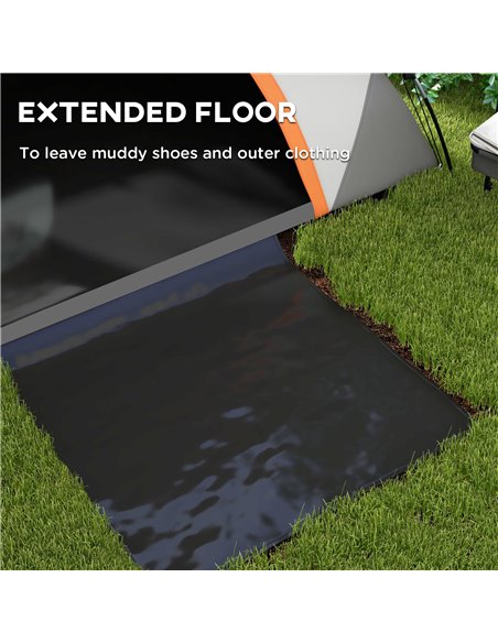 Outsunny 4-5 Man Single Room Camping Tent, 3000mm Waterproof, with Sewn-in Groundsheet and Carry Bag, Grey and Orange A20-407V00 - pic 65414 | FastDaddyshop