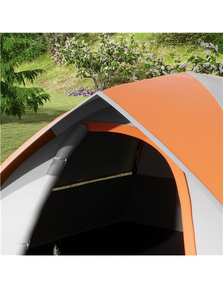 Outsunny 4-5 Man Single Room Camping Tent, 3000mm Waterproof, with Sewn-in Groundsheet and Carry Bag, Grey and Orange A20-407V00 - pic 65417 | FastDaddyshop