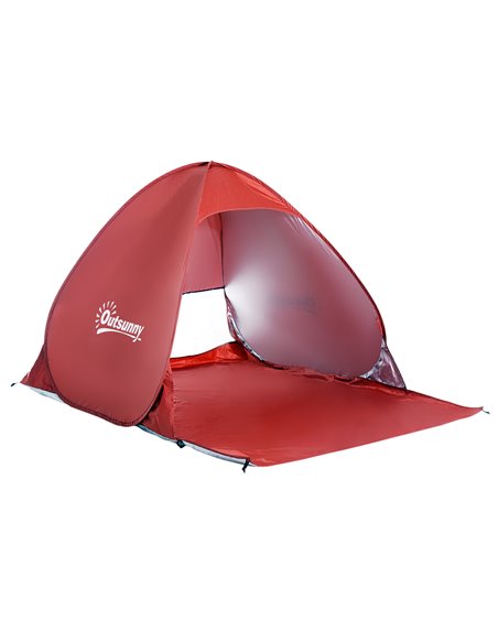 Outsunny Portable Pop-Up Beach Tent for 2-3 Persons, UV Protection Sun Shade Shelter, Lightweight and Easy Setup, Red A20-036RD - pic 65428 | FastDaddyshop
