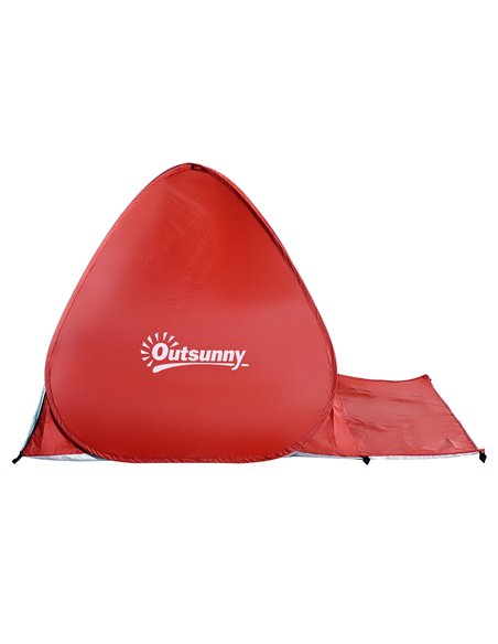 Outsunny Portable Pop-Up Beach Tent for 2-3 Persons, UV Protection Sun Shade Shelter, Lightweight and Easy Setup, Red A20-036RD - pic 65434 | FastDaddyshop