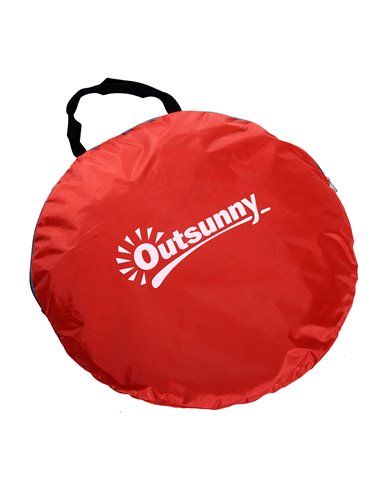 Outsunny Portable Pop-Up Beach Tent for 2-3 Persons, UV Protection Sun Shade Shelter, Lightweight and Easy Setup, Red A20-036RD