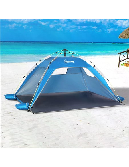 Outsunny Pop-up Beach Tent Sun Shade Shelter for 1-2 Person UV Protection Waterproof with Ventilating Mesh Windows Carrying Bag  - pic 65464 | FastDaddyshop