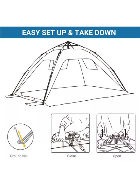 Outsunny Pop-up Beach Tent Sun Shade Shelter for 1-2 Person UV Protection Waterproof with Ventilating Mesh Windows Carrying Bag  - pic 65467 | FastDaddyshop