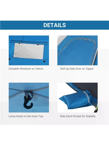 Outsunny Pop-up Beach Tent Sun Shade Shelter for 1-2 Person UV Protection Waterproof with Ventilating Mesh Windows Carrying Bag  - pic 65468 | FastDaddyshop