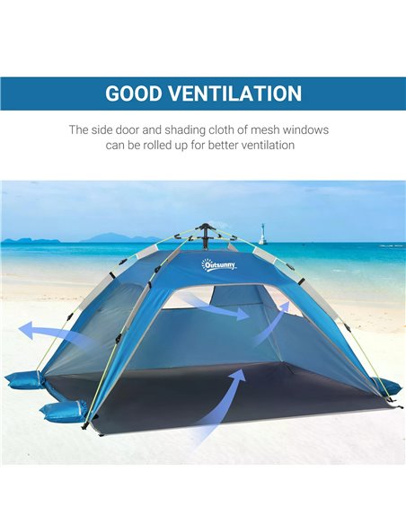 Outsunny Pop-up Beach Tent Sun Shade Shelter for 1-2 Person UV Protection Waterproof with Ventilating Mesh Windows Carrying Bag  - pic 65469 | FastDaddyshop