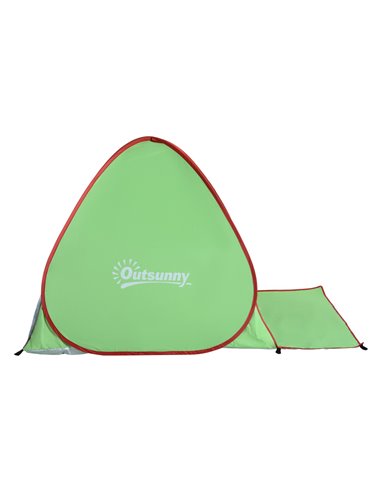 Outsunny Quick Setup Pop Up Beach Tent, 2-3 Person, UV 30+ Protection, Lightweight Sun Shelter, Green, Ideal for Beach and Hikin