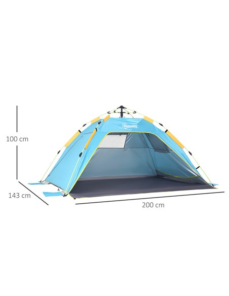 Outsunny Pop-up UV Protection Beach Tent, Waterproof Sun Shade Shelter for 1-2 Person with Ventilating Mesh Windows & Sandbags,  - pic 65484 | FastDaddyshop