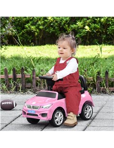 Homcom Ride on Sliding Car, Baby Walker with Horn, Music Pink 2