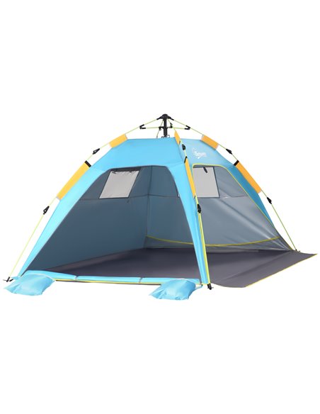 Outsunny Pop-Up Beach Tent for 1-2 People, Quick Setup with Mesh Windows & Doors, Dark Green A20-166V00DG - pic 65500 | FastDaddyshop