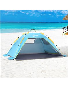 Outsunny Pop-Up Beach Tent for 1-2 People, Quick Setup with Mesh Windows & Doors, Dark Green A20-166V00DG 2