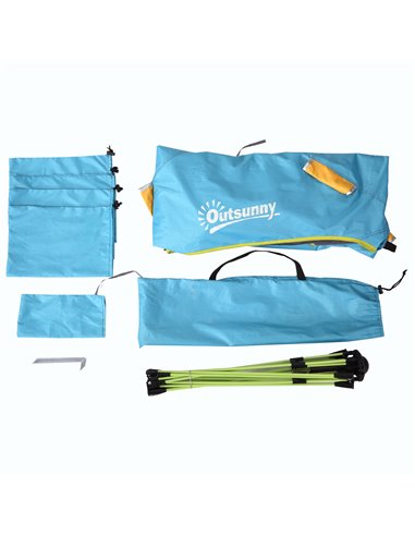 Outsunny Pop-Up Beach Tent for 1-2 People, Quick Setup with Mesh Windows & Doors, Dark Green A20-166V00DG