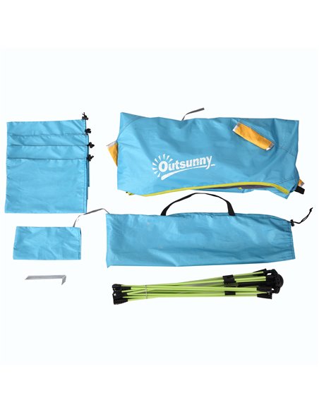 Outsunny Pop-Up Beach Tent for 1-2 People, Quick Setup with Mesh Windows & Doors, Dark Green A20-166V00DG - pic 65508 | FastDaddyshop