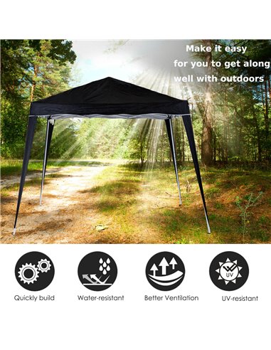 Outsunny Pop-Up Tent,  3Lx3Wx2.4H m-Black 84C-075BK