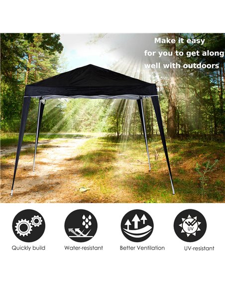 Outsunny Pop-Up Tent,  3Lx3Wx2.4H m-Black 84C-075BK - pic 65530 | FastDaddyshop
