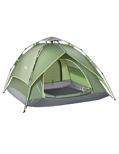 Outsunny Three Man Pop Up Tent Camping Festival Hiking Family Travel Shelter Portable A20-057