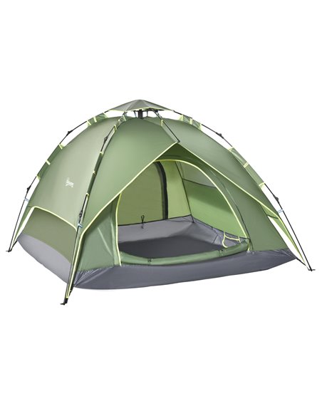 Outsunny Three Man Pop Up Tent Camping Festival Hiking Family Travel Shelter Portable A20-057 - pic 65536 | FastDaddyshop