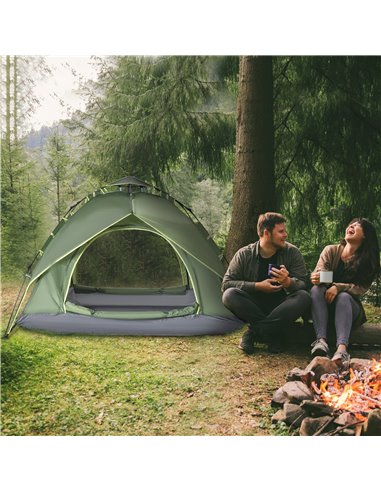 Outsunny Three Man Pop Up Tent Camping Festival Hiking Family Travel Shelter Portable A20-057
