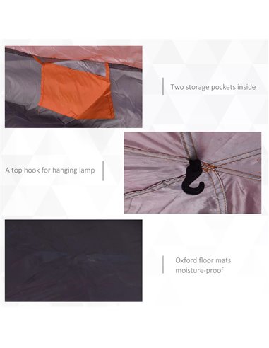 Outsunny Hexagon Pop Up Tent for Six, Portable Shelter for Camping, Festivals, Hiking, Family Use A20-056