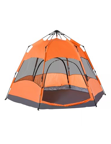 Outsunny Hexagon Pop Up Tent for Six, Portable Shelter for Camping, Festivals, Hiking, Family Use A20-056