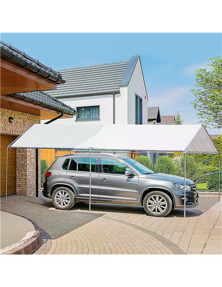 Outsunny 3 x 6m Heavy Duty Carport Garage Car Shelter Galvanized Steel Outdoor Open Canopy Tent Water UV Resistant Waterproof, W - pic 65555 | FastDaddyshop