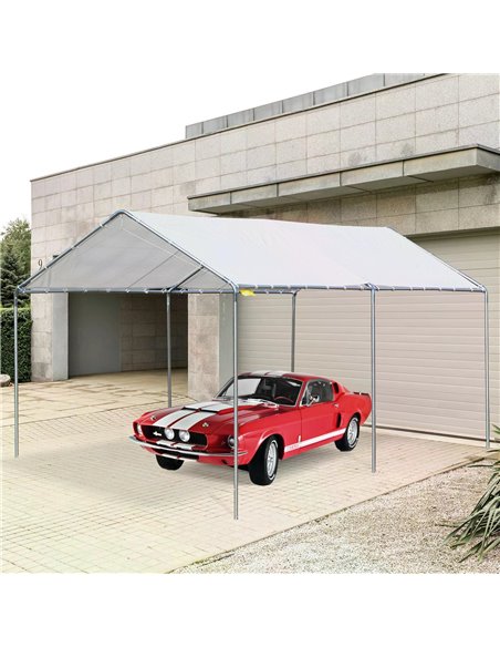 Outsunny 3 x 6m Heavy Duty Carport Garage Car Shelter Galvanized Steel Outdoor Open Canopy Tent Water UV Resistant Waterproof, W - pic 65562 | FastDaddyshop