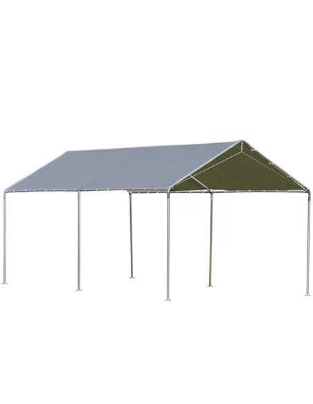 Outsunny 3 x 6m Heavy Duty Carport Garage Car Shelter Galvanized Steel Outdoor Open Canopy Tent Water UV Resistant Waterproof, G - pic 65563 | FastDaddyshop