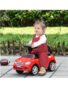 Homcom Ride on Sliding Car, Baby Walker with Horn, Music Red 2