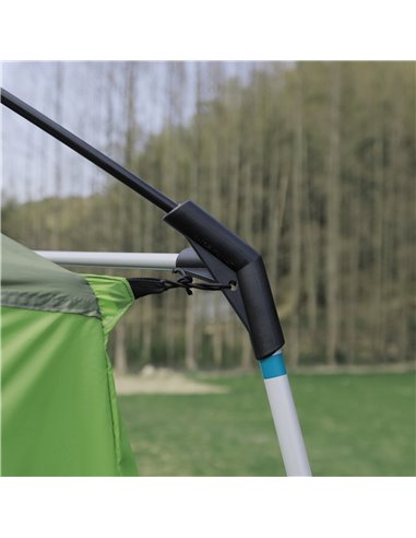 Outsunny Two Room Dome Tent w/ Porch for 4-8 Man, Camping Backpacking Shelter w/ Mesh Windows, Zipped Doors, Lamp Hook & Portabl