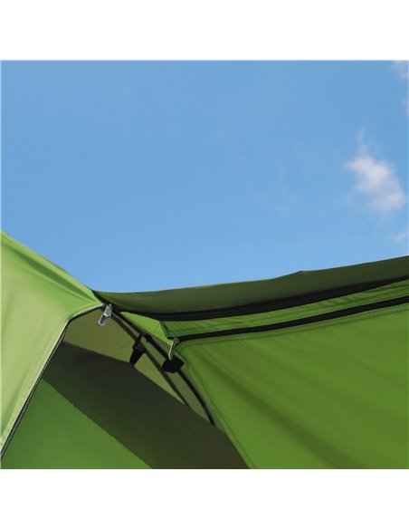 Outsunny Two Room Dome Tent w/ Porch for 4-8 Man, Camping Backpacking Shelter w/ Mesh Windows, Zipped Doors, Lamp Hook & Portabl - pic 65580 | FastDaddyshop
