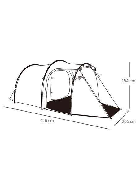 Outsunny Tunnel Tent for 2-3 Persons, Camping Shelter with Vestibule, Air Vents, Rainfly, Weather-Resistant, Blue A20-173LB - pic 65583 | FastDaddyshop