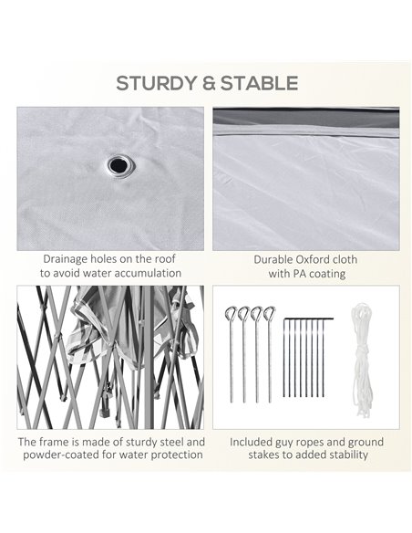 Outsunny 11' x 11' Pop Up Canopy, Double Roof Foldable Canopy Tent with Zippered Mesh Sidewalls, Height Adjustable and Carrying  - pic 65605 | FastDaddyshop