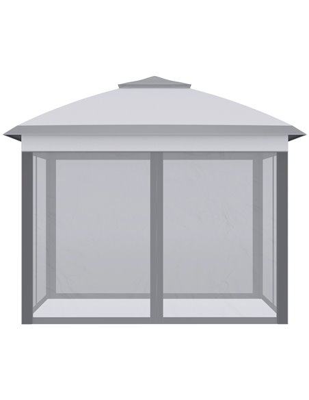 Outsunny 11' x 11' Pop Up Canopy, Double Roof Foldable Canopy Tent with Zippered Mesh Sidewalls, Height Adjustable and Carrying  - pic 65606 | FastDaddyshop