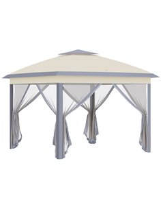Outsunny Pop Up Double Roof Foldable Canopy Tent, Beige 84C-300V01BG
