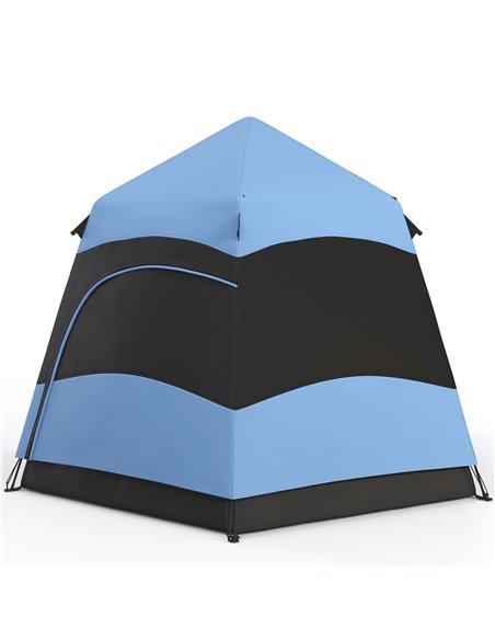 Outsunny Double Layer Dome Tent w/ Rainfly and Welded Floor, 4 Man Hexagon Pop Up Tent, Portable Camping Shelter w/ Hang Hook an - pic 65617 | FastDaddyshop