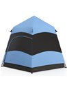 Outsunny Double Layer Dome Tent w/ Rainfly and Welded Floor, 4 Man Hexagon Pop Up Tent, Portable Camping Shelter w/ Hang Hook an
