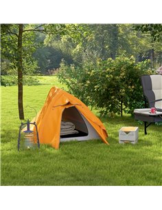 Outsunny Backpacking Tent for 1-2, Double Layer Camping Shelter, Orange A20-424V00OG 2
