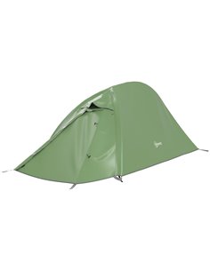Outsunny Backpacking Tent for 1-2 Persons, Double Layer, 2000mm Waterproof, Lightweight with Carry Bag, Green A20-424V00DG