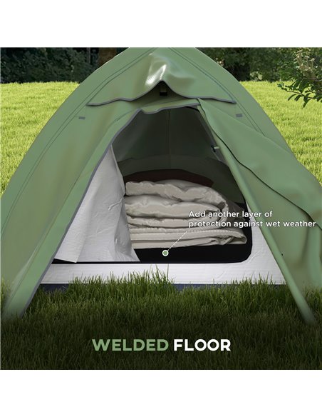Outsunny Backpacking Tent for 1-2 Persons, Double Layer, 2000mm Waterproof, Lightweight with Carry Bag, Green A20-424V00DG - pic 65666 | FastDaddyshop
