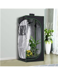 Outsunny Hydroponic Plant Grow Tent  W/ Window Tool Bag, 60L x 60W x 140Hcm-Black/Green 845-262 2