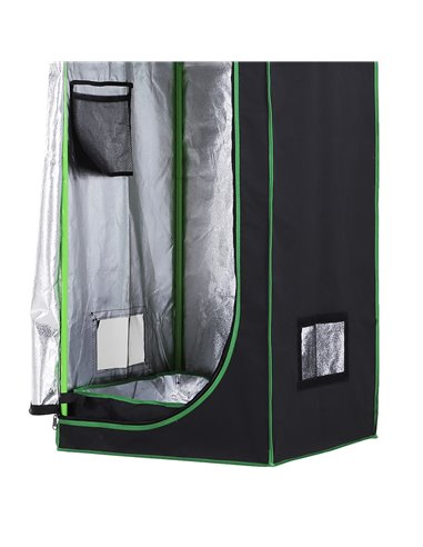 Outsunny Hydroponic Plant Grow Tent  W/ Window Tool Bag, 60L x 60W x 140Hcm-Black/Green 845-262