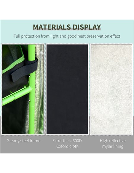 Outsunny Hydroponic Plant Grow Tent, 80L x 80W x 160Hcm-Black/Green 845-262V01 - pic 65684 | FastDaddyshop