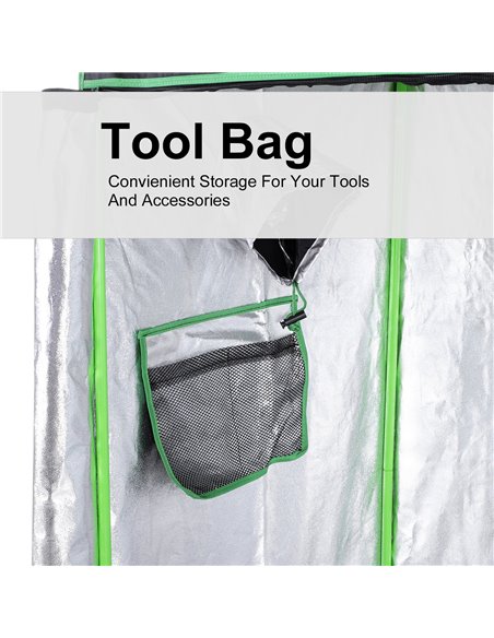 Outsunny Hydroponic Plant Grow Tent Canopy Indoor Reflective Mylar Green Room 600D Oxford 120L x60W x150Hcm Silver  845-263 - pic 65694 | FastDaddyshop