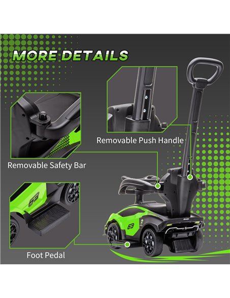 AIYAPLAY 2 in 1 Baby Push Car Essenza SCV12 Licensed Ride On Cars for Toddlers Parent Push Along Car Toddler Sliding Car with Ho - pic 6570 | FastDaddyshop
