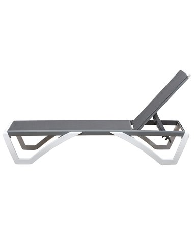 Outsunny Portable Outdoor Chaise Lounge, with Adjustable Back, Breathable Texteline, Light Grey 84B-595GY