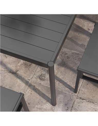 Outsunny Seven-Piece Steel Dining Set, with Aluminium-Top Table 84G-378V00CG