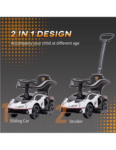 AIYAPLAY 2 in 1 Baby Push Car Essenza SCV12 Licensed Ride On Cars for Toddlers Parent Push Along Car Toddler Sliding Car with Ho