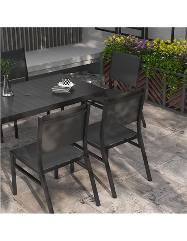 Outsunny Seven-Piece Steel Dining Set, with Aluminium-Top Table 84G-378V00CG