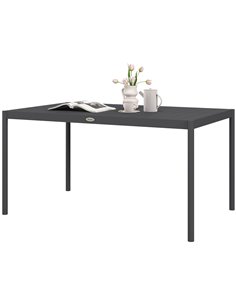 Outsunny Six-Seater Aluminium Outdoor Table, Durable, Weather-Resistant, Family Garden Furniture 84G-377V00CG
