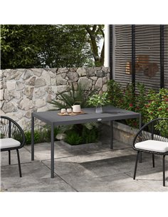 Outsunny Six-Seater Aluminium Outdoor Table, Durable, Weather-Resistant, Family Garden Furniture 84G-377V00CG 2