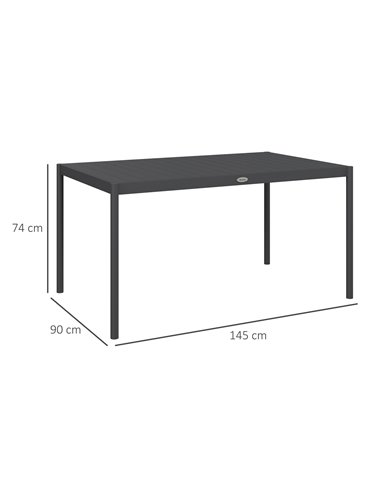 Outsunny Six-Seater Aluminium Outdoor Table, Durable, Weather-Resistant, Family Garden Furniture 84G-377V00CG